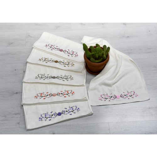 BUKLE LİNEN EL ÖRGÜSÜ 50X90 %100 PAMUK DÜZİNESİ 2200 GR.